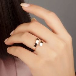 Eklem Altın Yüzük 14K Rose & Beyaz Gold - Thumbnail
