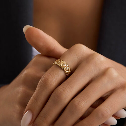 Elegant Line 14 Ayar Altın Yüzük 7mm - SembolGold