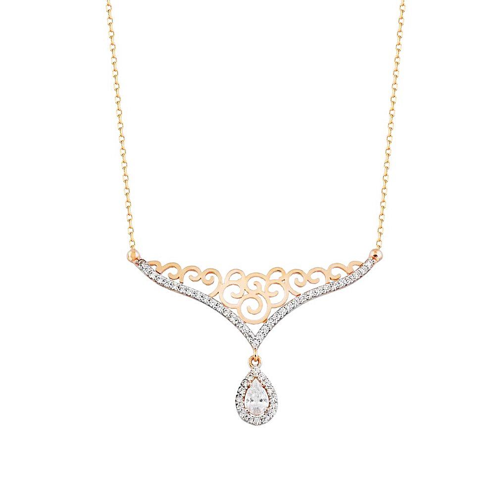 

Elmas Montür Altın Kolye Damla 14k Rose Gold