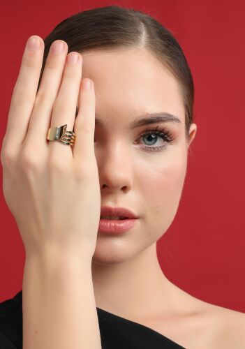 Gold Flow 14 Ayar Altın Yüzük - SembolGold