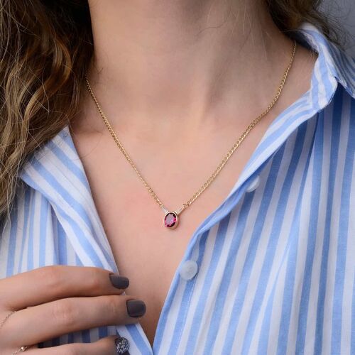 Granada Altın Kolye 14 Ayar Ruby Taşlı Gurmet Zincir 50 Cm - SembolGold