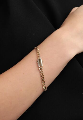 Gurmet Bileklik İtaly Kilit Taşsız 19 cm En 5 mm - SembolGold