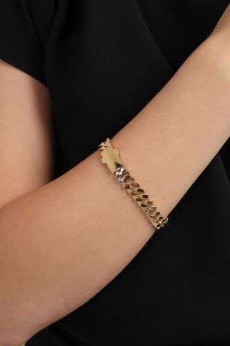 Gurmet Bileklik İtaly Kilit Taşsız 19 cm En 8 mm - SembolGold