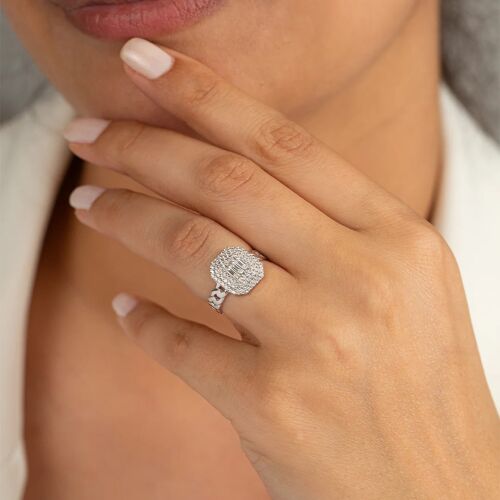 Gurmet Montür Beyaz Altın Baget Yüzük - SembolGold