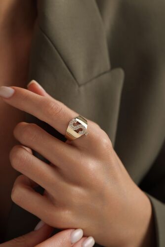 Harf Yüzük 14 Ayar -Ş- - SembolGold