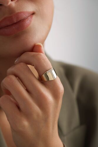 Harf Yüzük 14 Ayar -T- - SembolGold