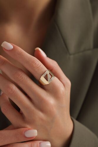 Harf Yüzük 14 Ayar -Z- - SembolGold