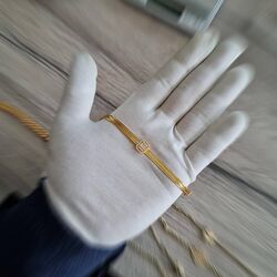 Hasır Bileklik 14 Ayar Altın Baget Tasarım El Yapımı - Thumbnail