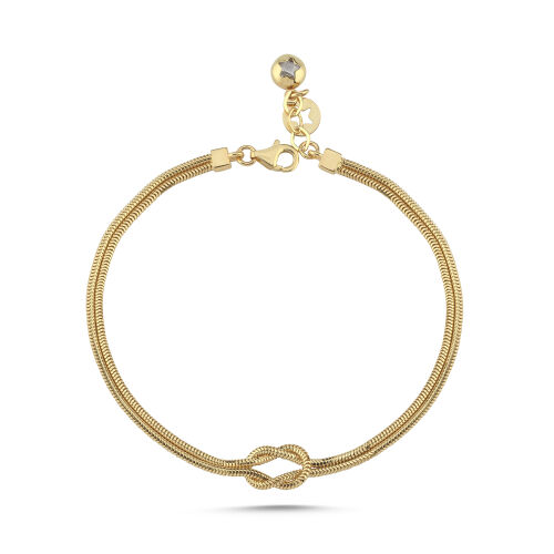 Infinity Düğüm Detaylı 14 Ayar Altın Bileklik 17-20 cm - SembolGold
