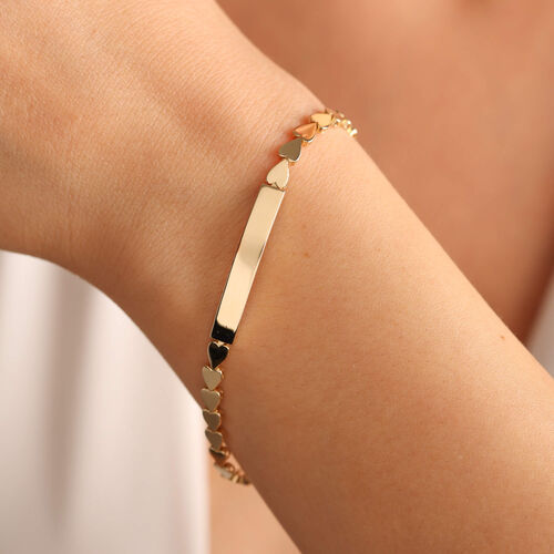 İsim Yazılan 14 Ayar Altın Bileklik Kalp Form - SembolGold