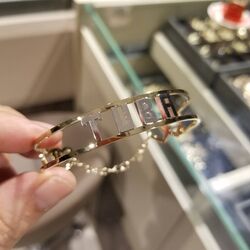 İsimli Altın Kelepce Yeni Tasarım 14 K Gold Taşsız - Thumbnail