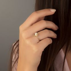 SembolGold - İstiridye Altın Yüzük 14K (1)