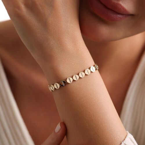 İtaly Altın Bileklik Hexagon - SembolGold