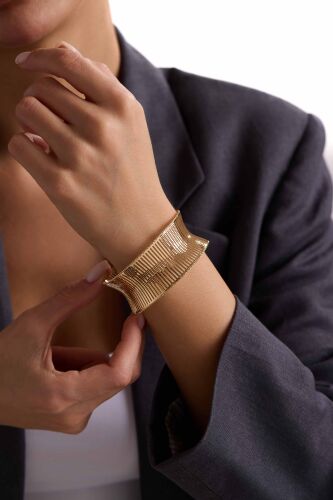 İtaly Altın Kelepçe Özel Tasarım 27 mm - SembolGold