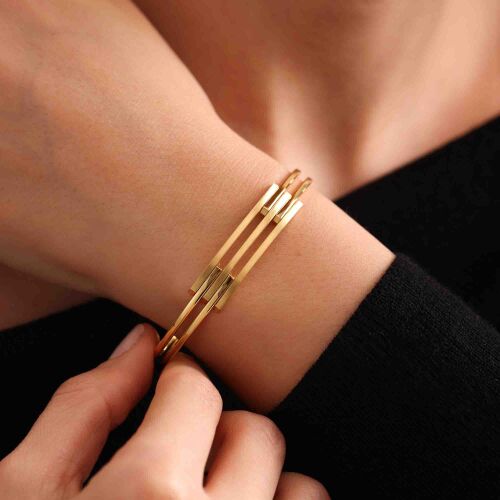 Kaburga Kelepçe 14 Ayar Üç Sıra - SembolGold