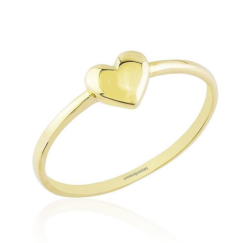 Kalp'li Altın Yüzük Sade 14 K Gold - SembolGold