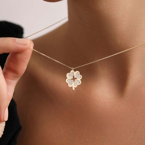 Kalpli Yonca Kolye - SembolGold