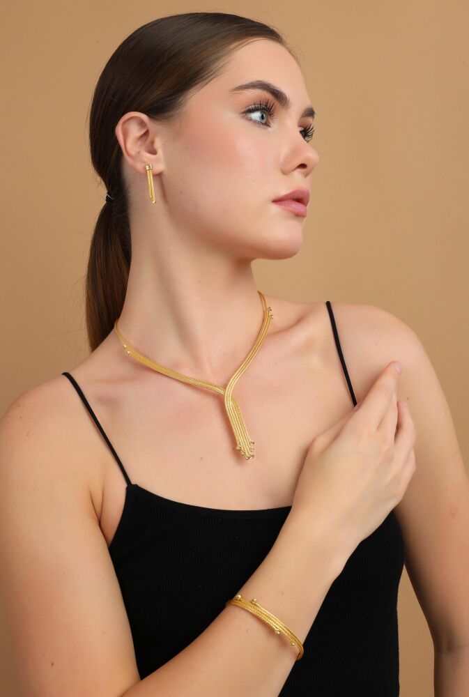 Kalze Set 8 Ayar Altın Özel Tasarım 