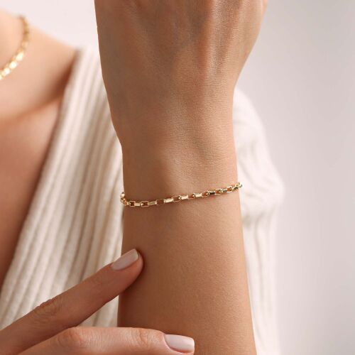 Kare Forse Altın Bileklik 19 cm - SembolGold