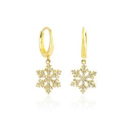 Kartanesi Altın Sallantılı Küpe 14K Gold - Thumbnail