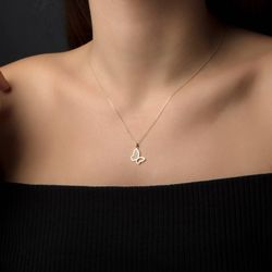 Kelebek Altın Kolye 14K Gold - 2