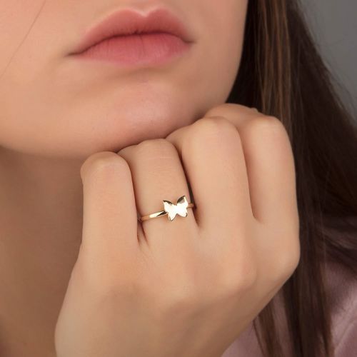 SembolGold - Kelebek Altın Yüzük 14K (1)