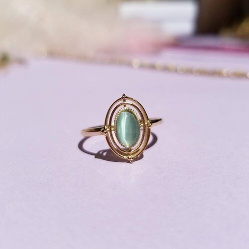 Maide Altın Yüzük 14K Mavi Kuvars Taşlı - SembolGold