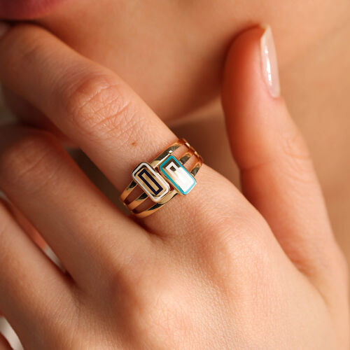 Mineli Göz Altın Yüzük - SembolGold