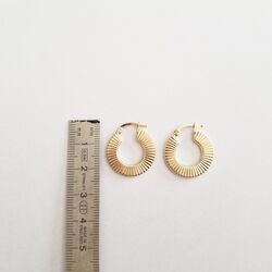 İstiridye Altın Küpe 14 Ayar 2,0 cm - Thumbnail