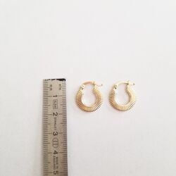 Mini İstiridye Altın Küpe 14 Ayar 1,5 cm - 5