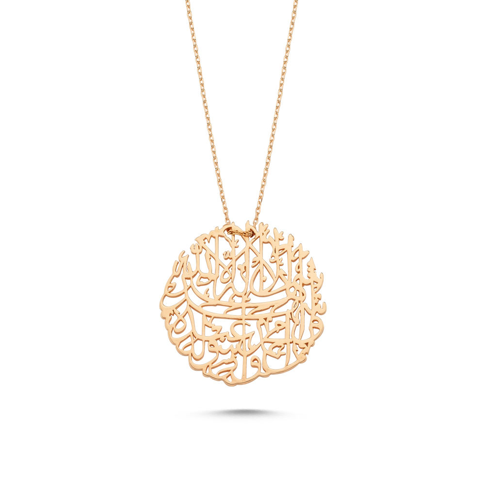 

Nazar Duası Altın Kolye 14k Rose Gold El İşlemesi