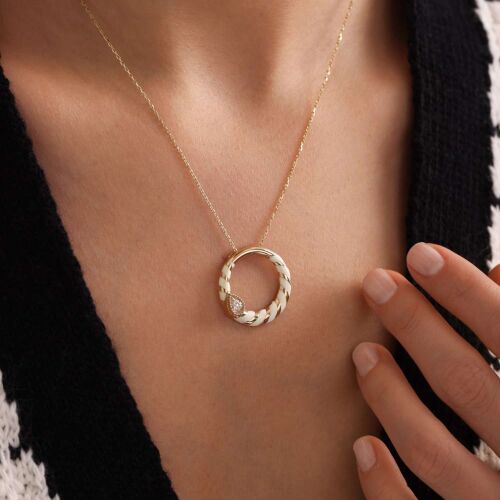 Özel Tasarım Altın Kolye Feraye Mineli - SembolGold