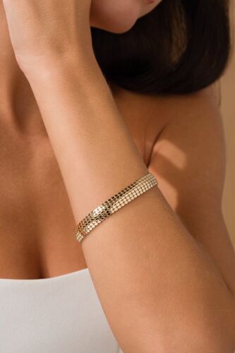 Özel Tasarım Pullu Bileklik 14 Ayar Altın - SembolGold