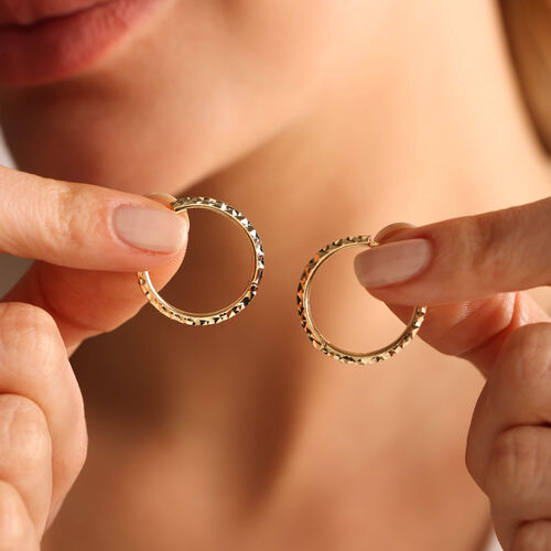 Parıltılı Altın Halka Küpe 2.0 cm - SembolGold