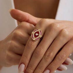 Passion Eye 14 Ayar Altın Yüzük Ruby - SembolGold