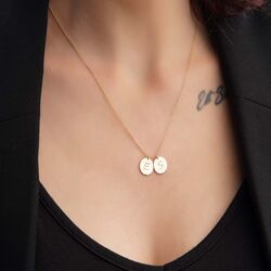 SembolGold - Plaka Altın Harf Kolye 14 Ayar Sarı Altın (1)