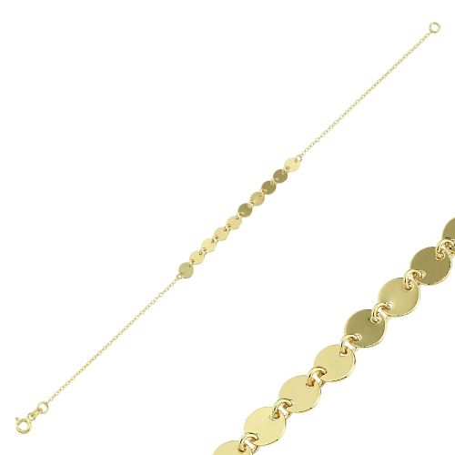 Pullu Altın Bileklik 14K Gold 19 Cm - SembolGold