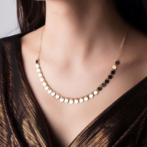 SembolGold - Pullu Altın Kolye Sarkık Model (1)