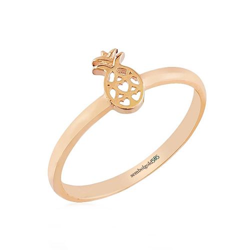 Rose Altın Ananas Yüzük 14K Gold - SembolGold