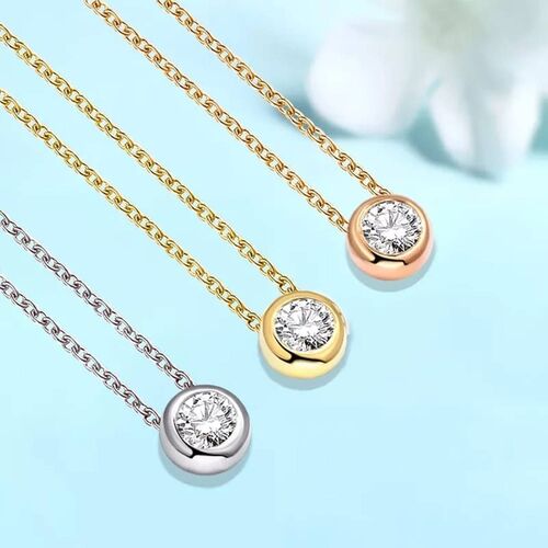 SembolGold - Rose Altın Tektaş Kolye 14 Ayar (1)