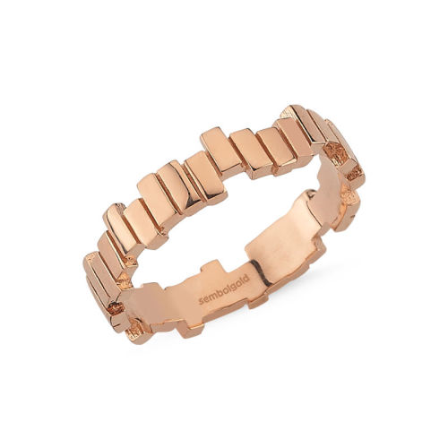 Rose Altın ZikZak Yüzük Yeni Model - SembolGold