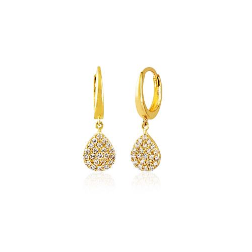 Sallantılı Altın Damla Küpe 14K Gold - SembolGold
