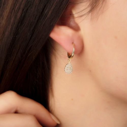 SembolGold - Sallantılı Altın Damla Küpe 14K Gold (1)