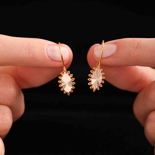 Sallantılı Üçgen Küpe Anne Küpesi - SembolGold