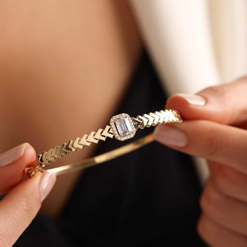 Sarı Altın Baget Kelepçe Pars Model - SembolGold