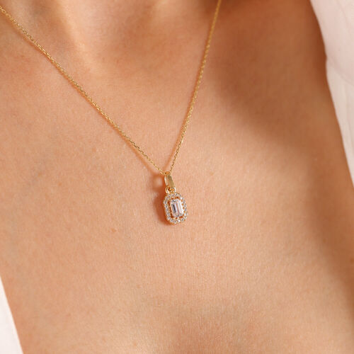 Sarı Altın Baget Kolye Kare - SembolGold