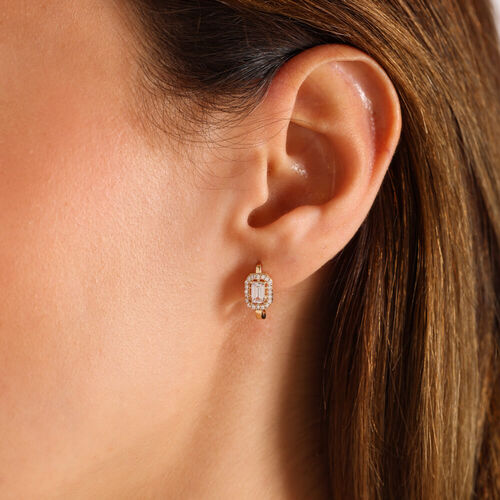 Sarı Altın Baget Küpe J Model - SembolGold