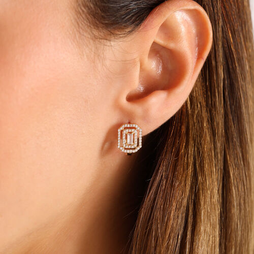 Sarı Altın Baguetta Küpe J Model - SembolGold