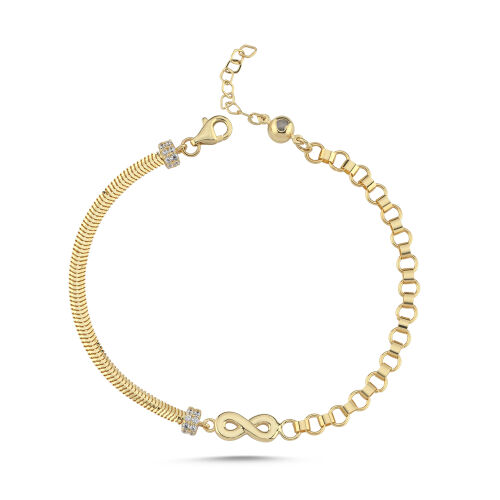 Sonsuzluk Figürlü Altın Bileklik 17-20 cm - SembolGold