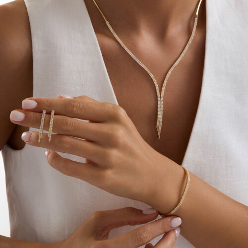 Su Yolu Set Sarı Altın İki Sıra - SembolGold